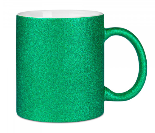 Glitzertasse mit Glitzerpartikeln | Grün