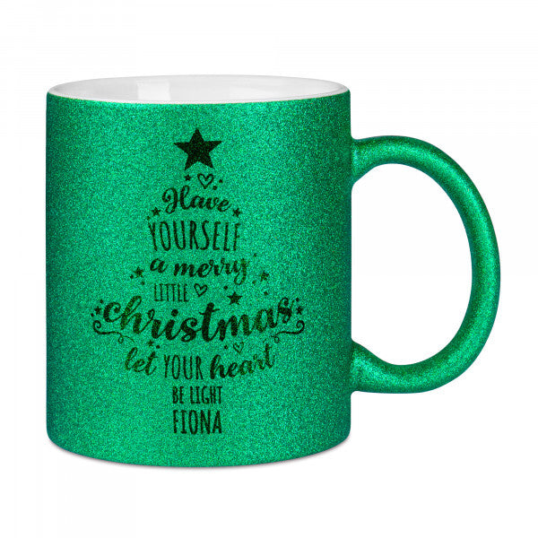 Glitzertasse mit Glitzerpartikeln | Grün